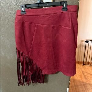 Fringed Red Skirt